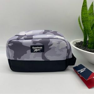 Reebok Noble Dopp Kit in Light Grey Camouflage for toiletries travel size 6L NEW